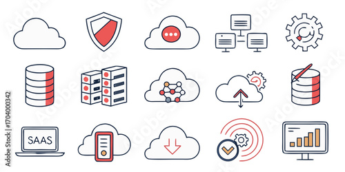 Cloud computing and technology concept icons