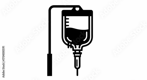 Intravenous Fluid Bag Medical Infusion Setup Graphic