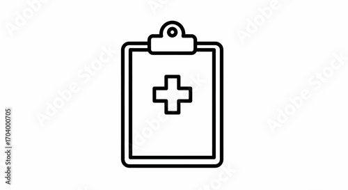 Medical Clipboard with Health Cross Symbol Icon