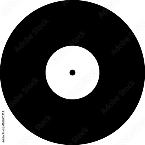 Vinyl plate disc silhouette vector illustration