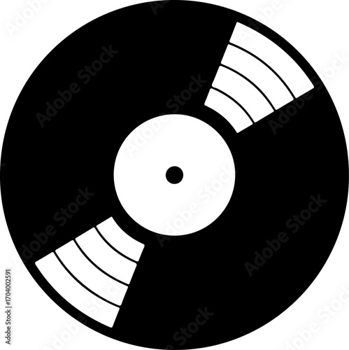 Vinyl plate disc silhouette vector illustration
