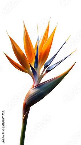 Bird of paradise flower isolated on transparent background