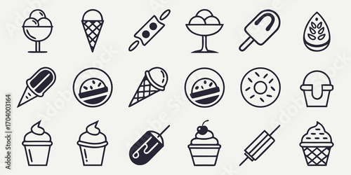 Ice cream and dessert icons in vector format