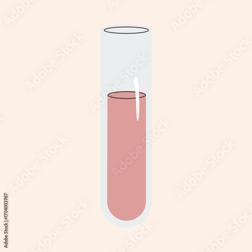 Laboratory glassware Lab Flask. Laboratory test tube, a vial with a dropper, a measuring cup. Beakers with different reagents. Chemistry equipment flask Biology Icon