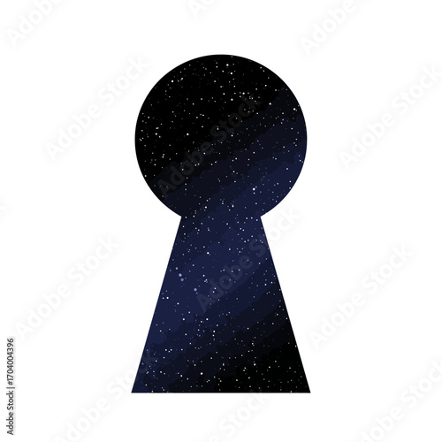 Unlocking the Universe A Celestial Keyhole Illustration