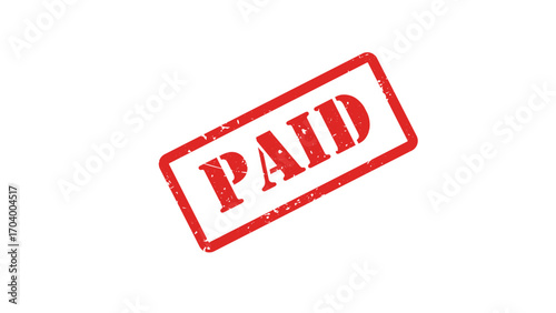 Red Grunge Rubber Stamp Vector – PAID Invoice Business Mark