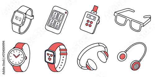 Various electronic gadgets and wearable technology