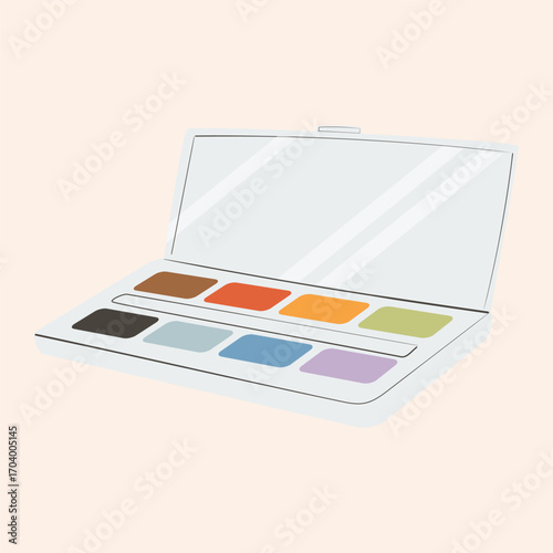 paint gouache plate jar dye vector illustration. paint Bottle Art Product.