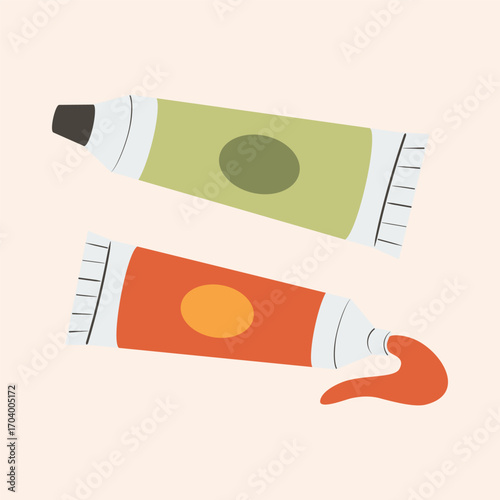 paint gouache jar dye vector illustration. paint Bottle Art Product.