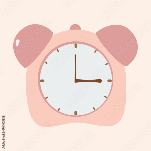Ringing alarm clock. Wake up timer clock. Morning timer clock cartoon design. Ringing watch. Vector illustration.