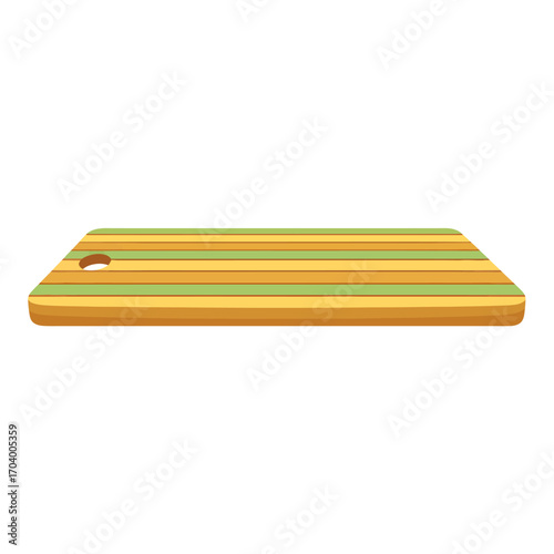 Striped Wooden Cutting Board Kitchen Utensil.