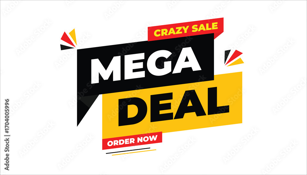 Fototapeta premium MEGA DEAL CRAZY SALE ORDER NOW – SALE BANNER