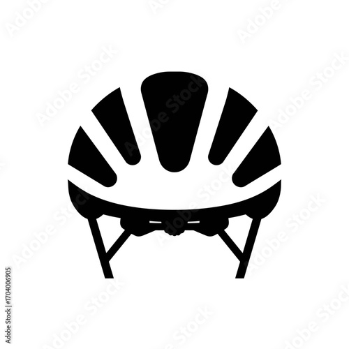 Vector illustration of a black bicycle helmet, representing cycling safety and protective gear for outdoor activities