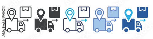 Outbound Logistics icon set multiple style collection
