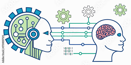 Human brain and artificial intelligence connection