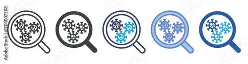 Viruses icon set multiple style collection