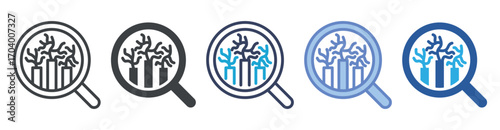 Fungi icon set multiple style collection