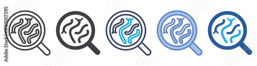 Parasites icon set multiple style collection
