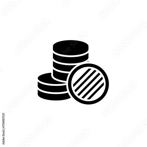 Financial Icon Illustration of Stacked Coins Depicting Savings, Wealth, and Business Concepts