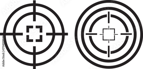 Two crosshair target reticle icons silhouette