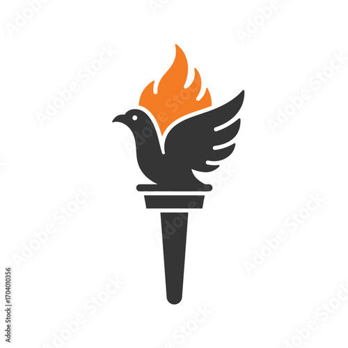 Soaring Spirit A Symbol of Hope and Freedom in a Torch's Flame