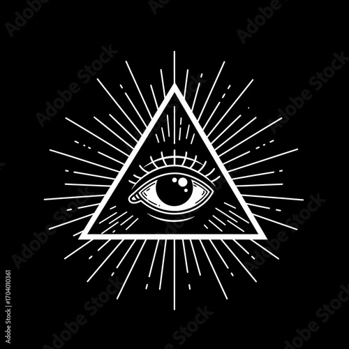 All-Seeing Eye Symbol, Represents Divine Providence and Enlightenment