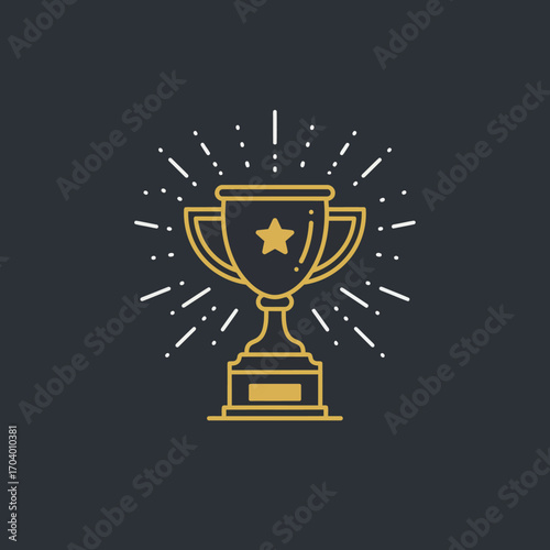 Golden Trophy Illustration Symbol of Achievement, Recognition, and Success