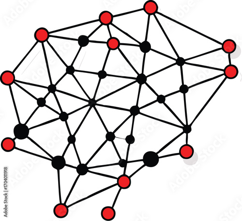 An abstract 3D molecular network connects global technology and social communities