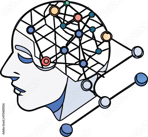 Social network connection concept of technology and people communicating in an abstract digital sphere