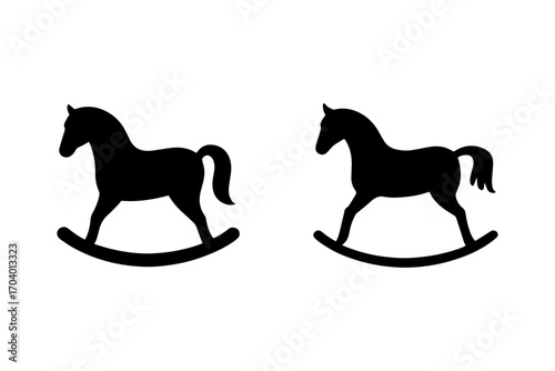 Silhouette of rocking horse classic toy