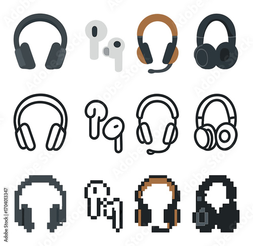 Legal icons: scales, gavel, and book in various artistic styles