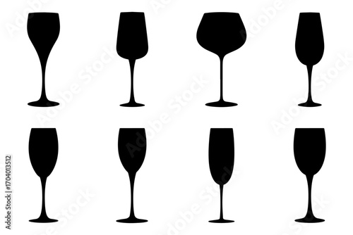 collection of wineglass silhouette