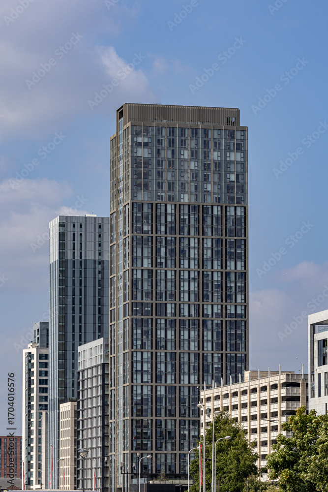 Naklejka premium Modern High-Rise Buildings in Liverpool, UK.