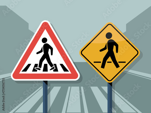 pedestrian crossing road sign