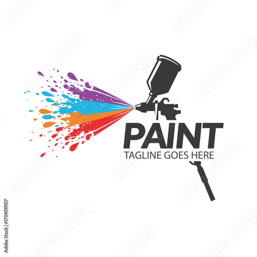 Painting logo designs template vector, Art Logo template, Spray Gun Painting logo
