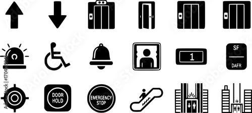 Vector set of elevator icon set, vector and illustration

