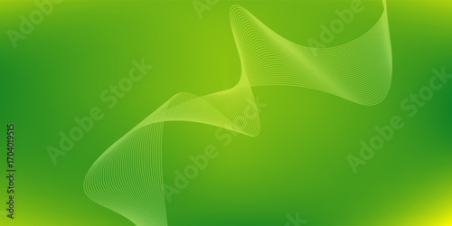 Modern abstract green gradient background with waves