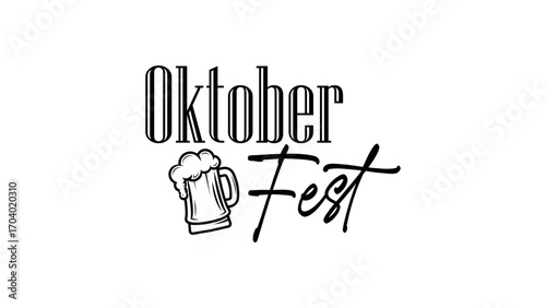 Displays oktoberfest celebration with beer mug artwork. Ideal for event posters, social media graphics, brewery promotions, and festive invitations.