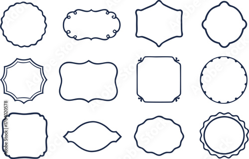 Hand drawn ink vintage frames