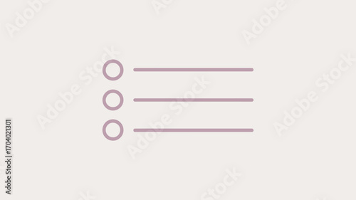 A simple checklist with three items represented by circles and horizontal lines in soft colors