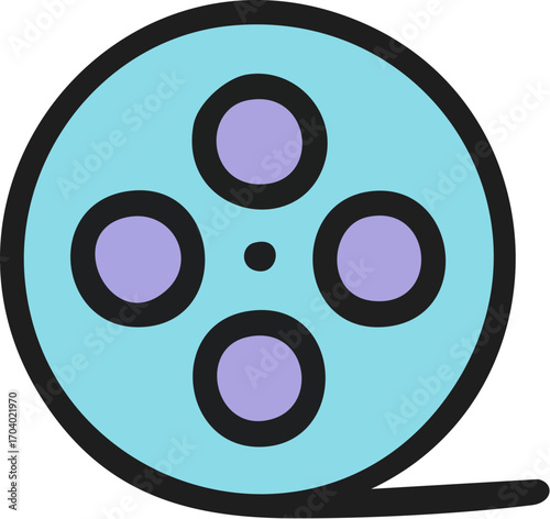 Film Reel Icon Movie Symbol Cinema Graphic.