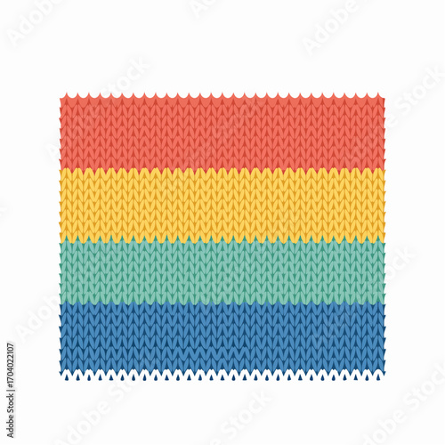 Rainbow Knitted Fabric With Fringe Detail