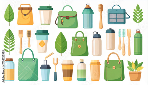 Eco Lifestyle Essentials Icons