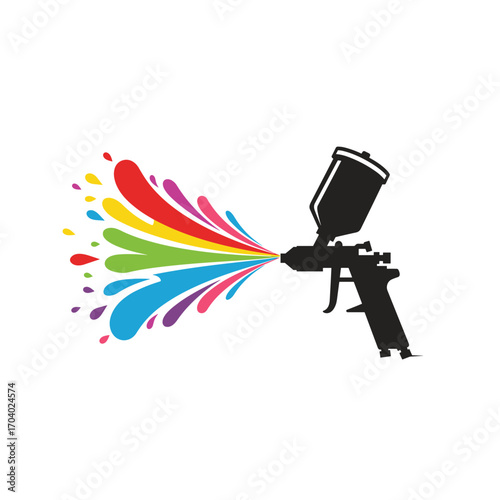 Painting logo designs template vector, Art Logo template, Spray Gun Painting logo