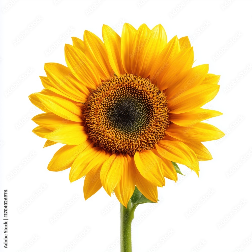 Obraz premium Stunning Sunflower in Full Bloom , isolated on white background png