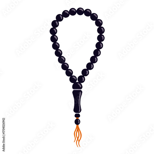 Dark Blue Prayer Beads with Tassel Detail