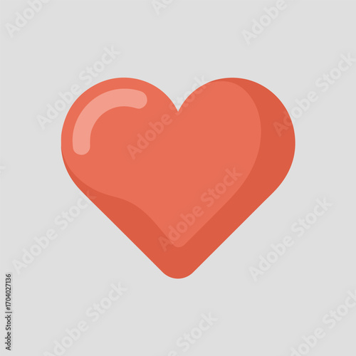 A vibrant red heart icon with a glossy finish, perfect for expressing love and affection in your designs, isolated on transparent background