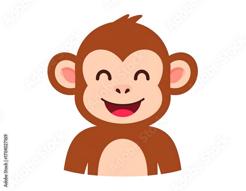 Wallpaper Mural Cute cartoon monkey head, smiling broadly Torontodigital.ca