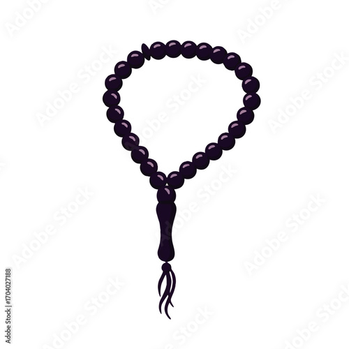 Dark Purple Prayer Beads with Tassel Detail