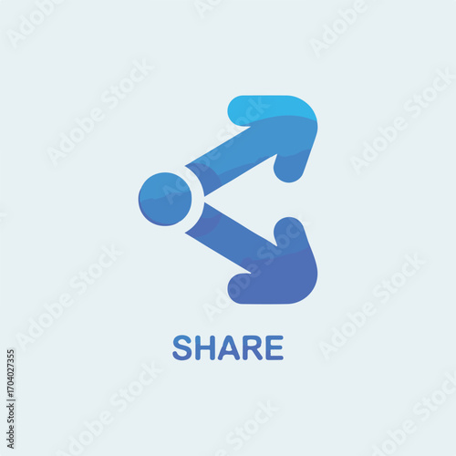 A blue share icon featuring two arrows pointing in opposite directions, symbolizing sharing and collaboration, isolated on transparent background its a versatile graphic element for various designs